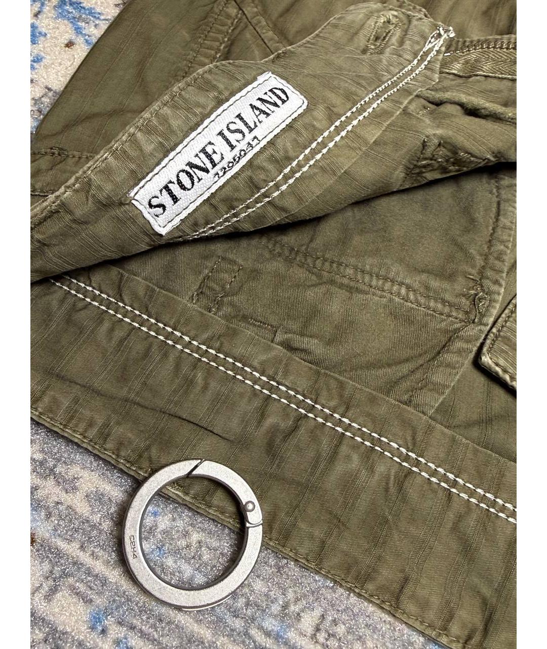 STONE ISLAND Коричневые хлопковые повседневные брюки, фото 4