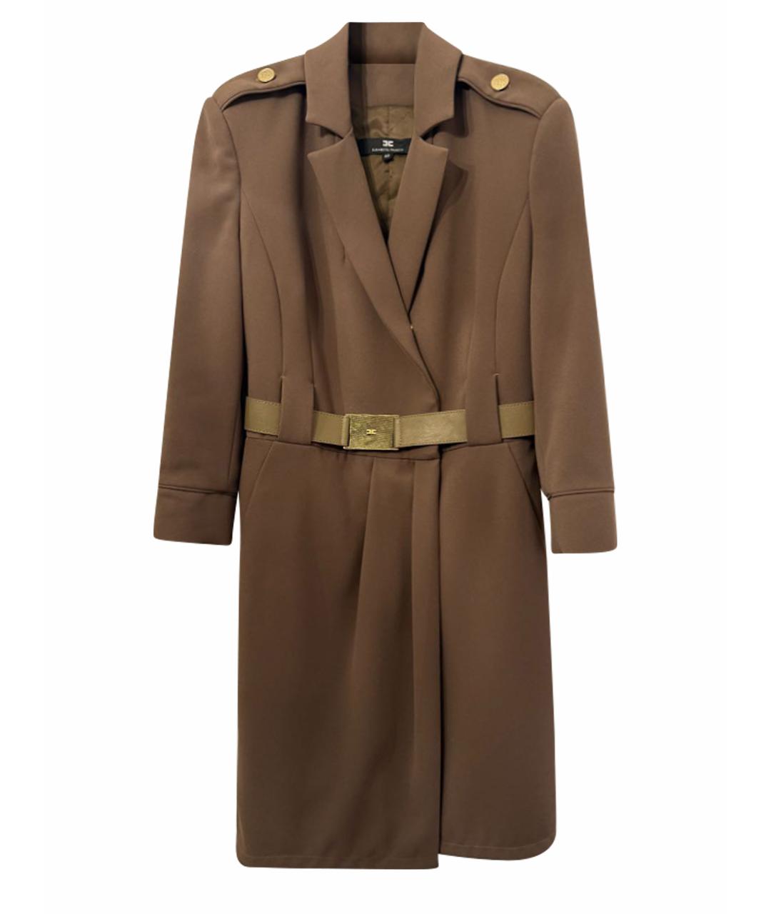 ELISABETTA FRANCHI Хаки полиэстеровое повседневное платье, фото 1