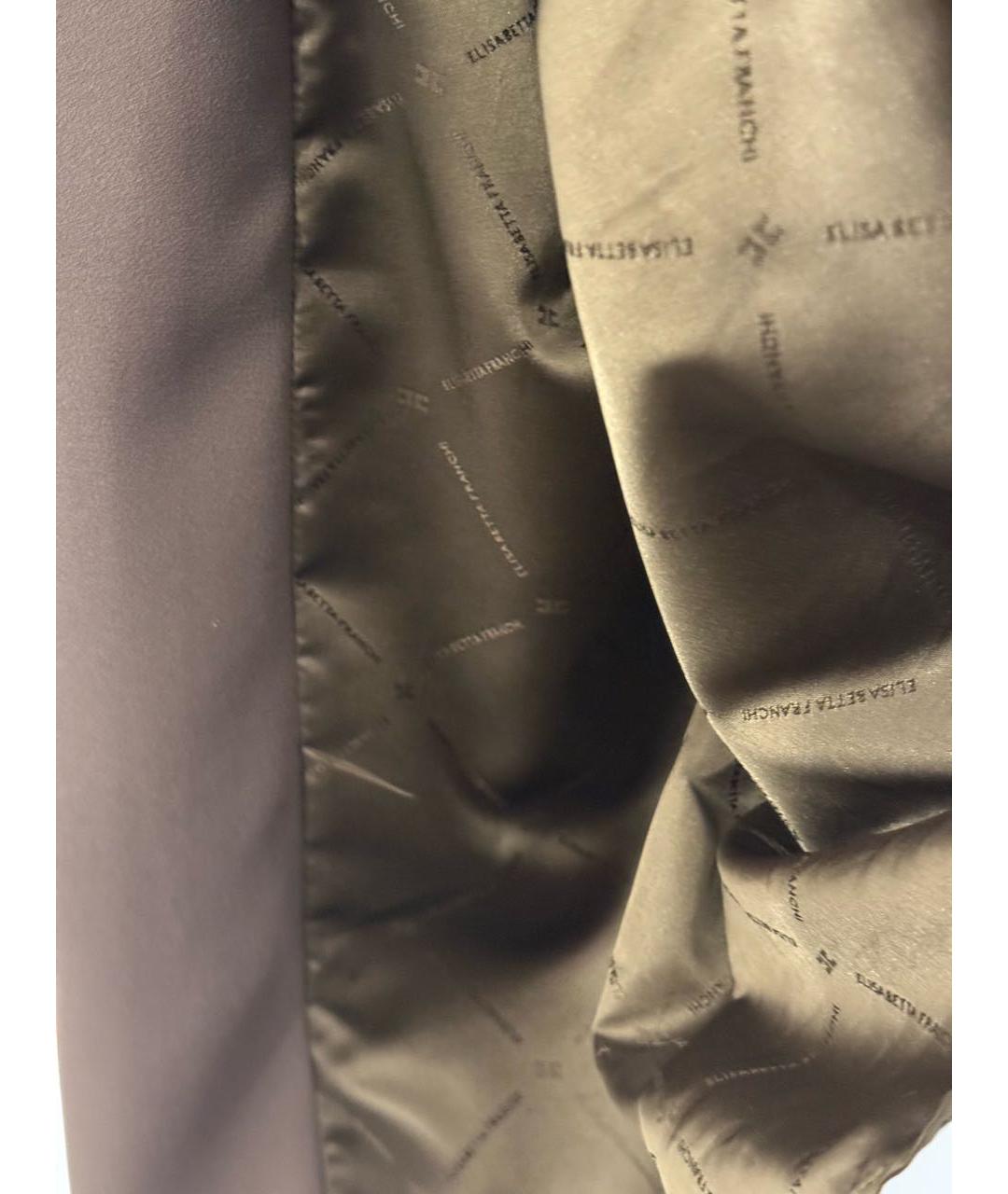 ELISABETTA FRANCHI Хаки полиэстеровое повседневное платье, фото 4