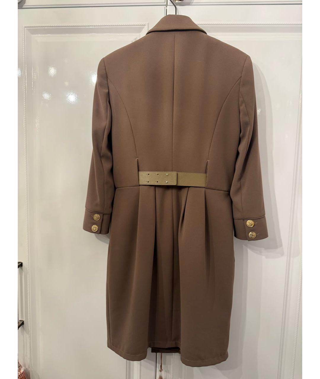 ELISABETTA FRANCHI Хаки полиэстеровое повседневное платье, фото 3