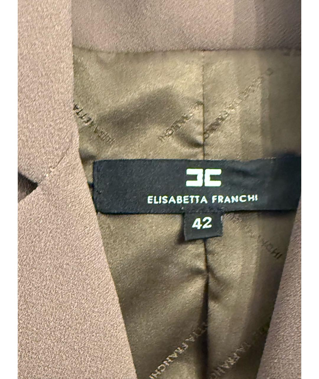 ELISABETTA FRANCHI Хаки полиэстеровое повседневное платье, фото 6