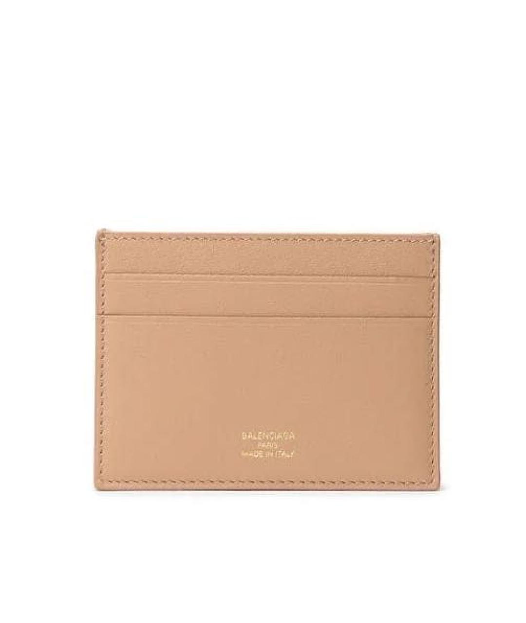 BALENCIAGA Бежевый кожаный кардхолдер, фото 4