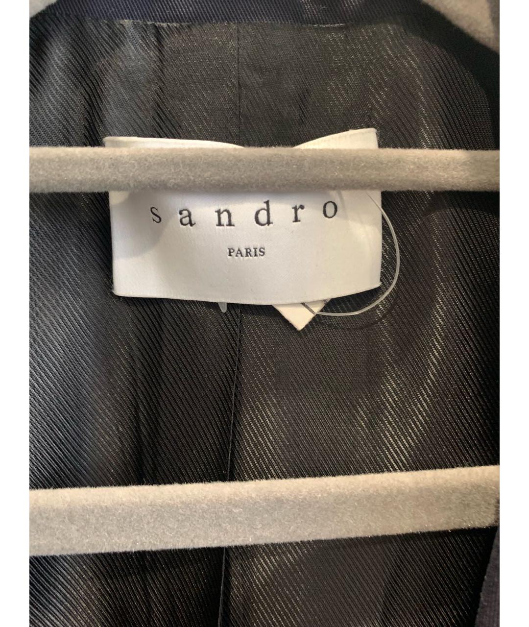 SANDRO Темно-синий хлопковый жакет/пиджак, фото 3