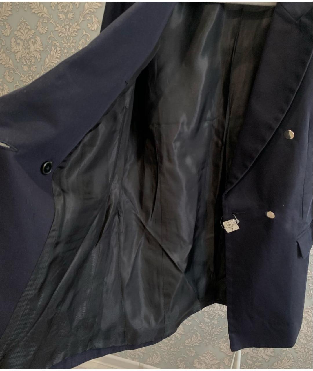 SANDRO Темно-синий хлопковый жакет/пиджак, фото 8