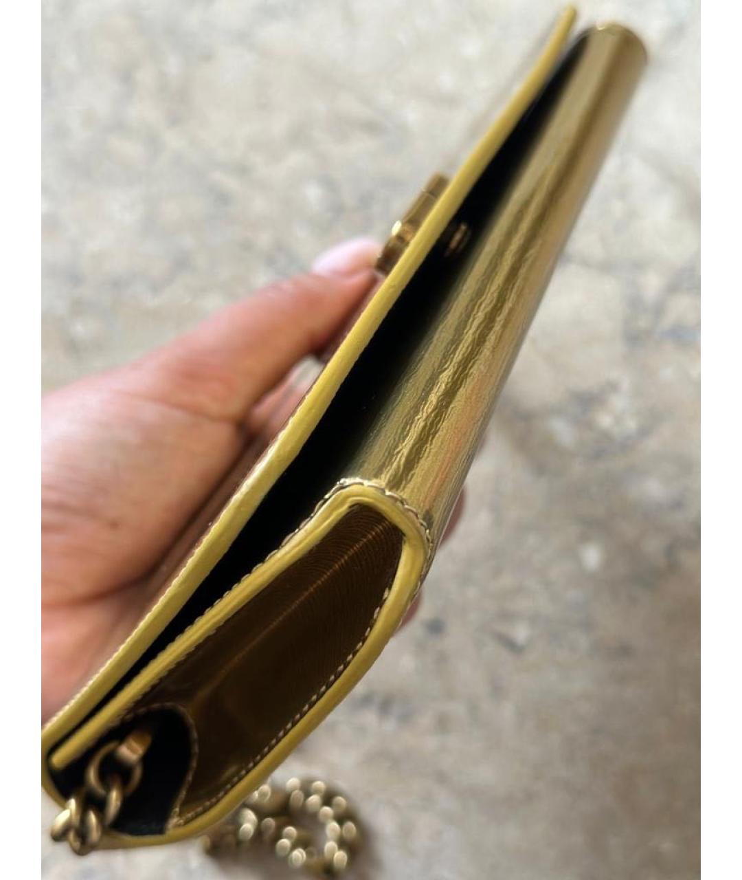 BALENCIAGA Золотая кожаная сумка через плечо, фото 5