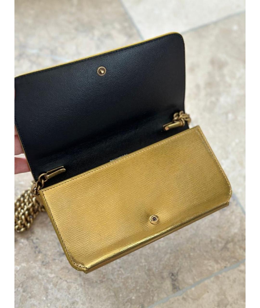 BALENCIAGA Золотая кожаная сумка через плечо, фото 7