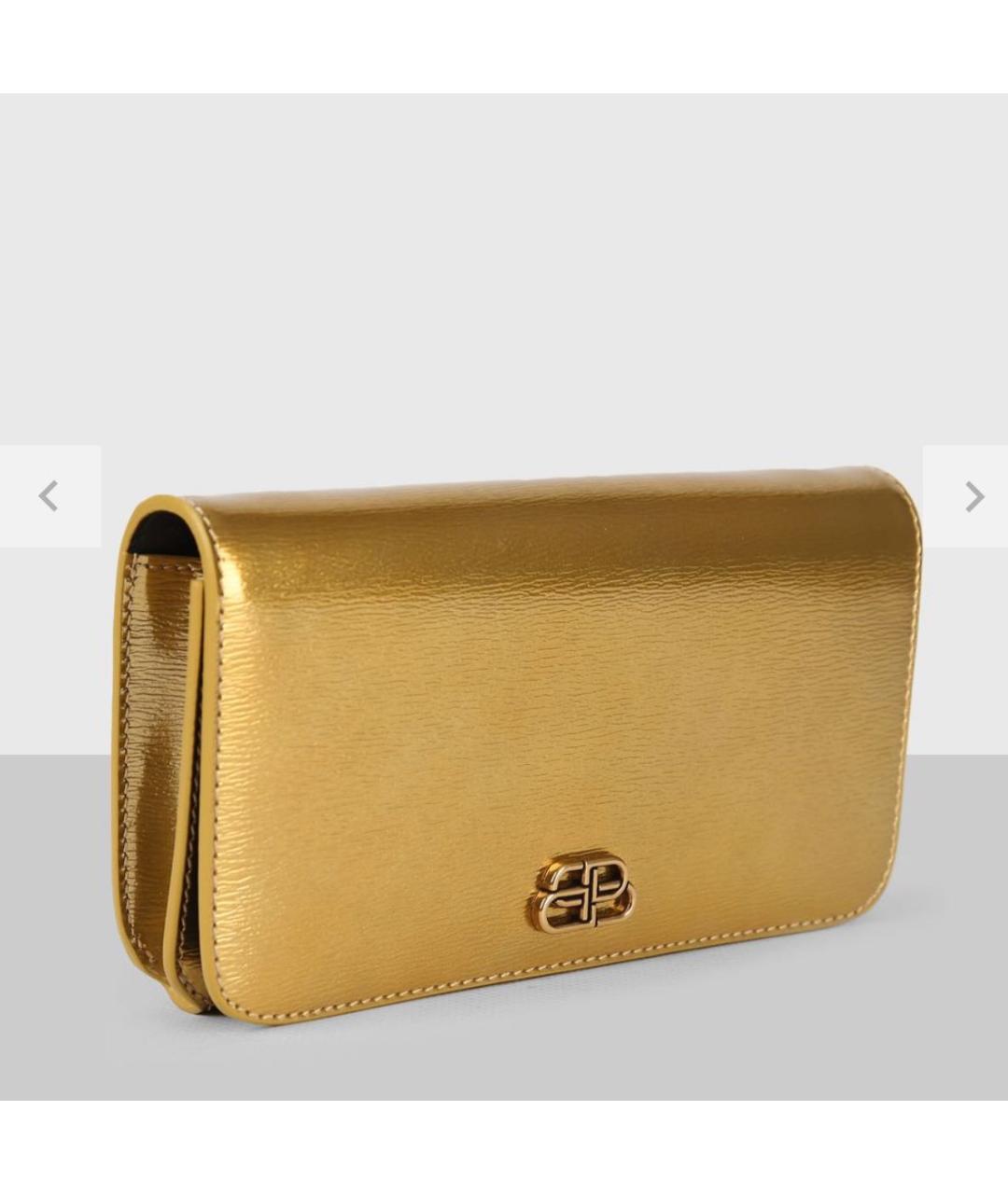 BALENCIAGA Золотая кожаная сумка через плечо, фото 2