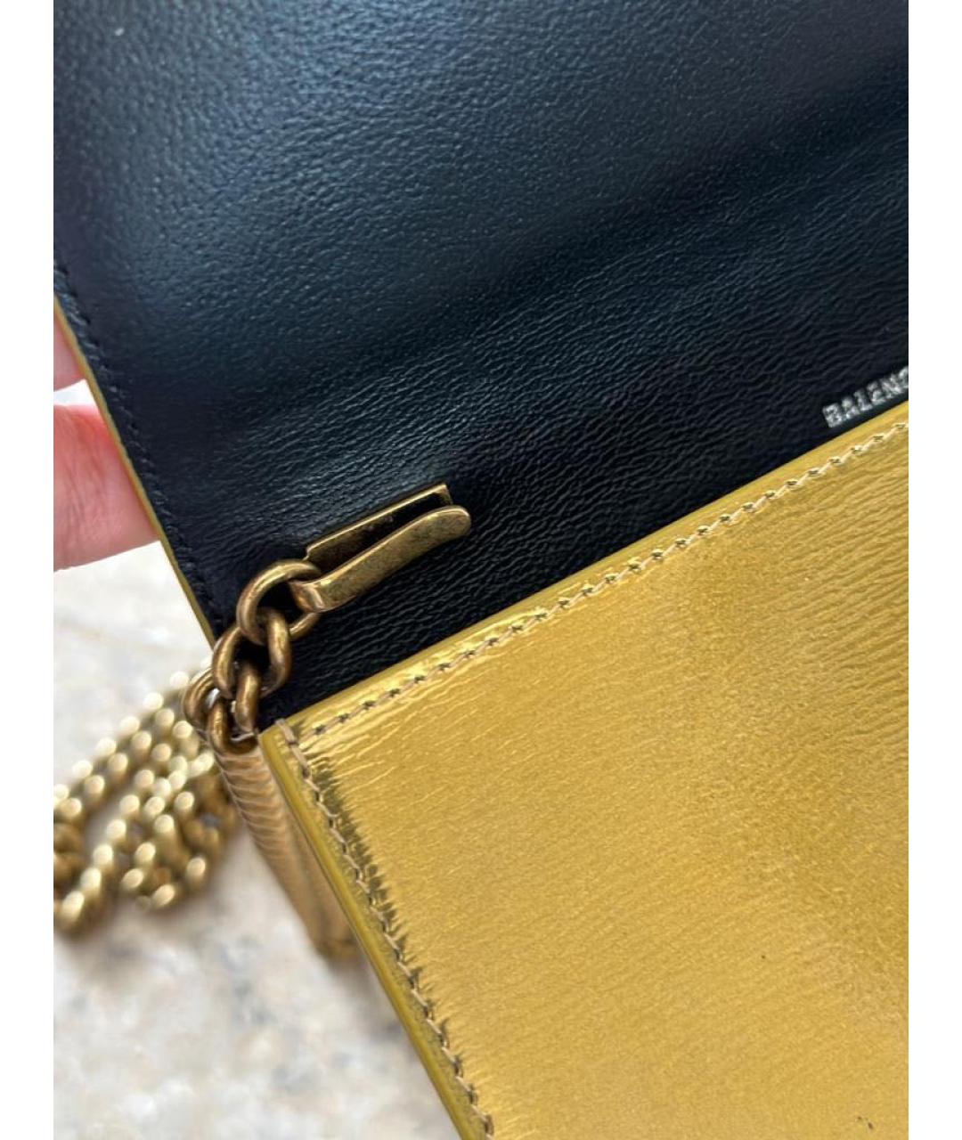 BALENCIAGA Золотая кожаная сумка через плечо, фото 8