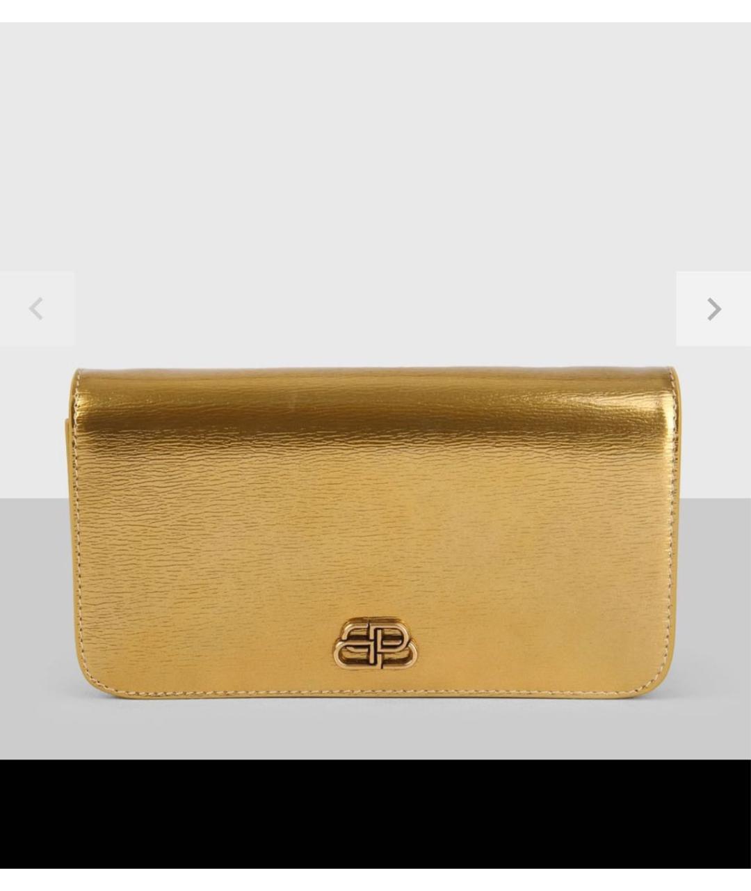 BALENCIAGA Золотая кожаная сумка через плечо, фото 9