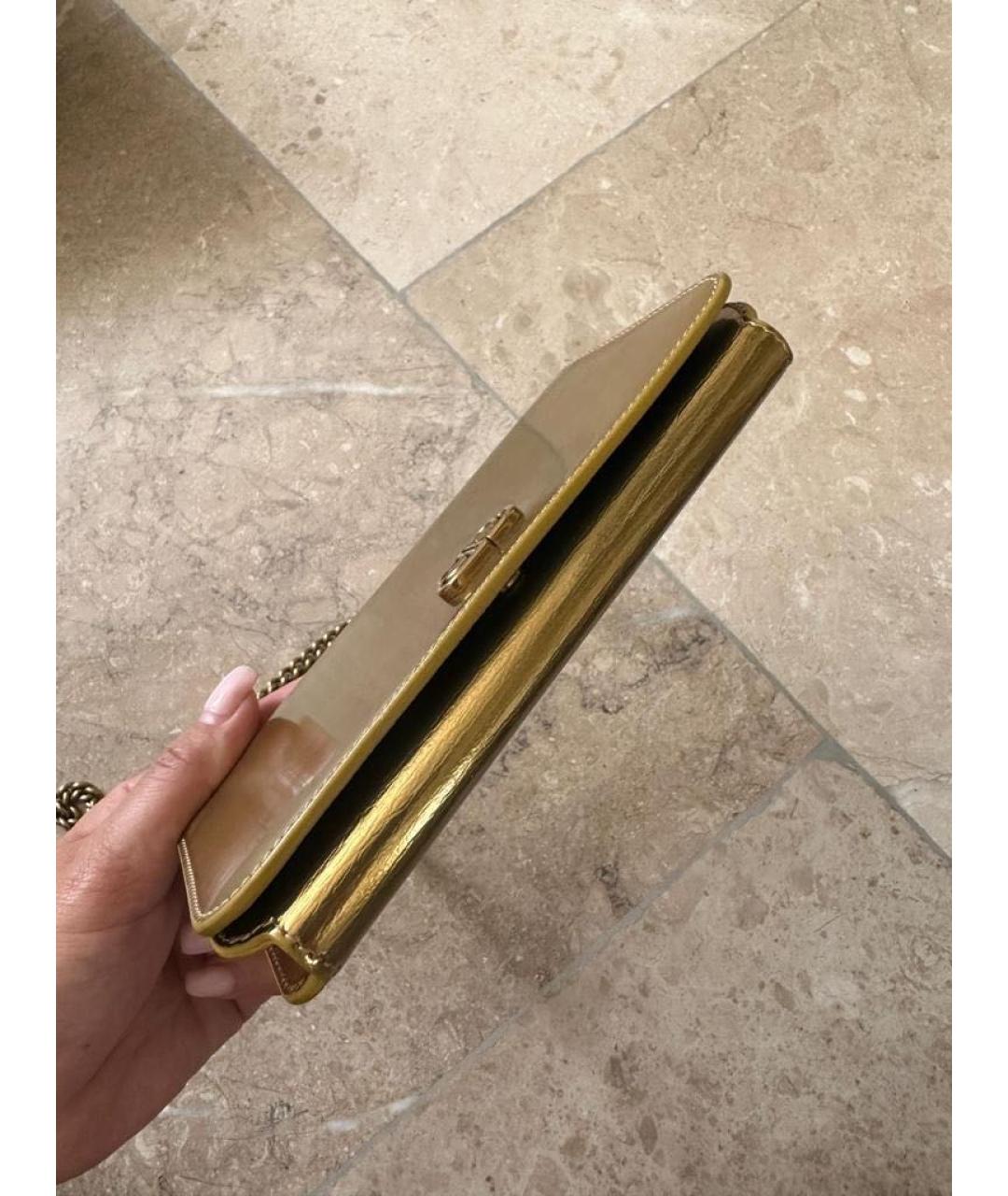 BALENCIAGA Золотая кожаная сумка через плечо, фото 6