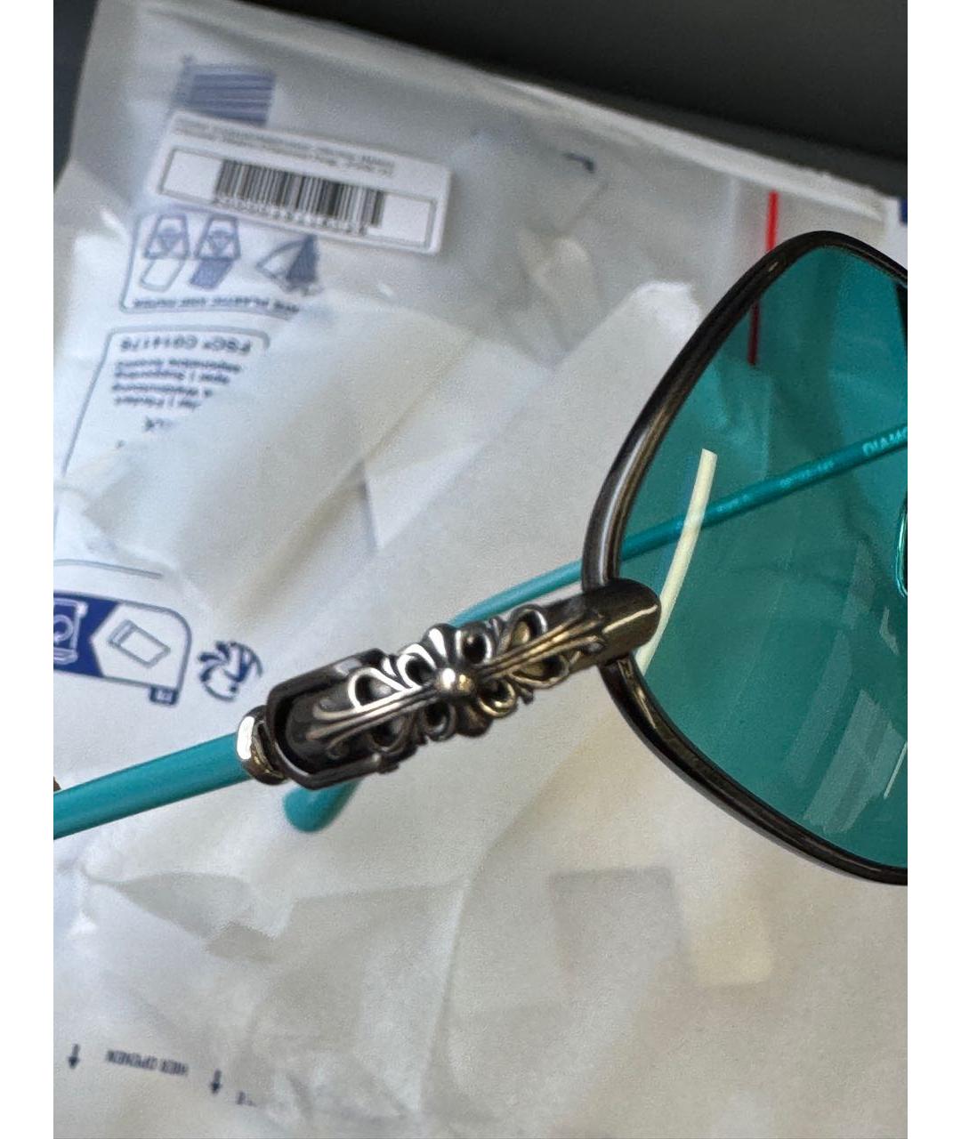 CHROME HEARTS Бирюзовые пластиковые солнцезащитные очки, фото 7