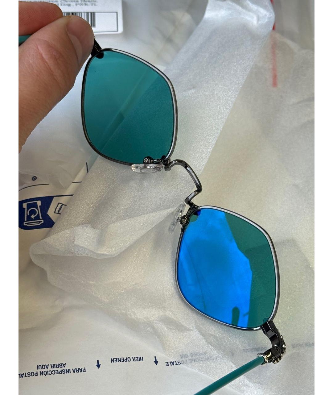 CHROME HEARTS Бирюзовые пластиковые солнцезащитные очки, фото 8