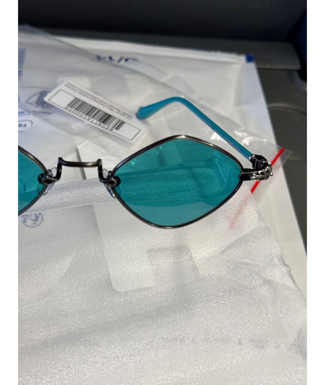 CHROME HEARTS Бирюзовые пластиковые солнцезащитные очки, фото 2