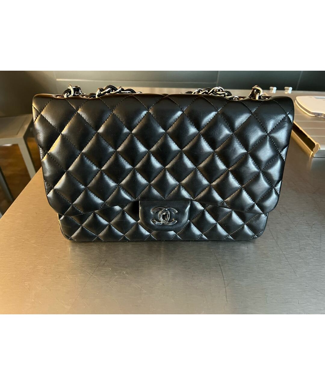 CHANEL PRE-OWNED Черная кожаная сумка через плечо, фото 5