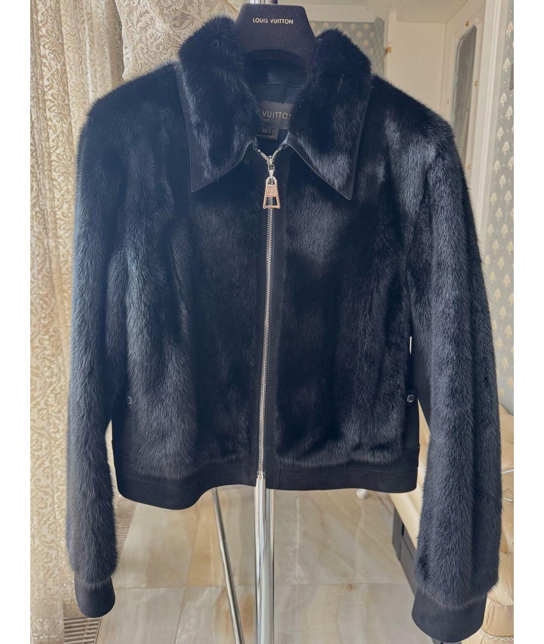 LOUIS VUITTON Черная меховая куртка, фото 9