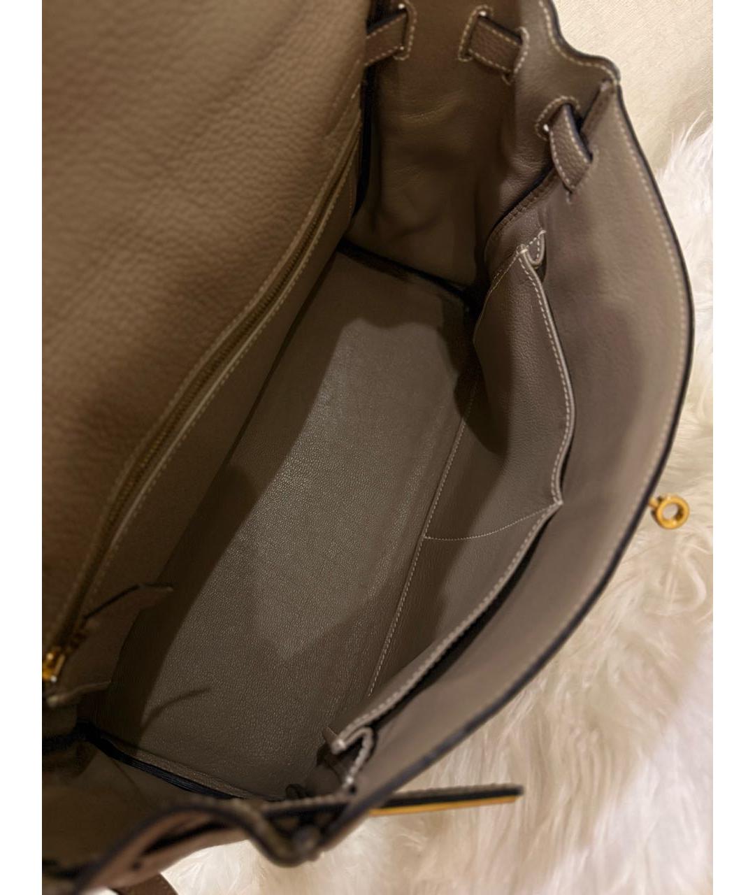 HERMES Бежевая кожаная сумка тоут, фото 3