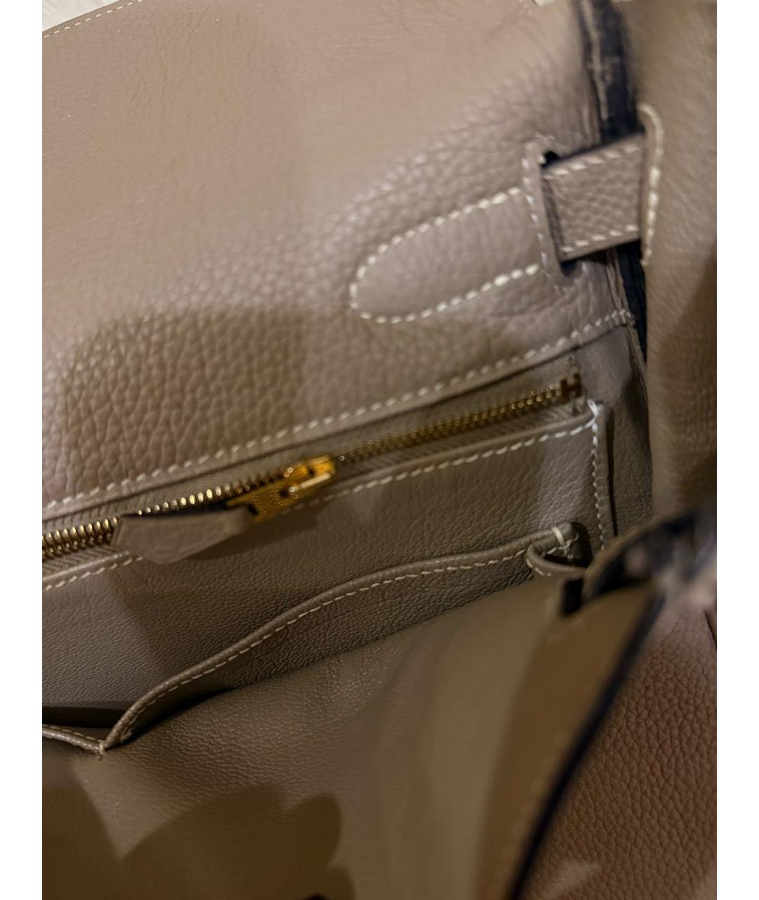 HERMES Бежевая кожаная сумка тоут, фото 4