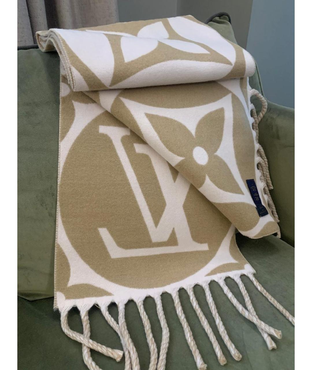 LOUIS VUITTON Розовый шерстяной шарф, фото 2