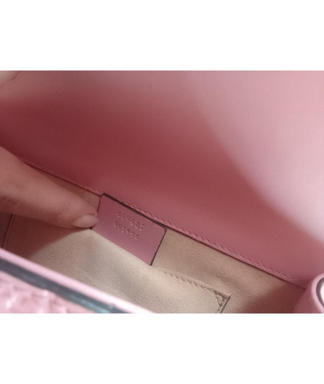 GUCCI Розовая кожаная сумка через плечо, фото 4