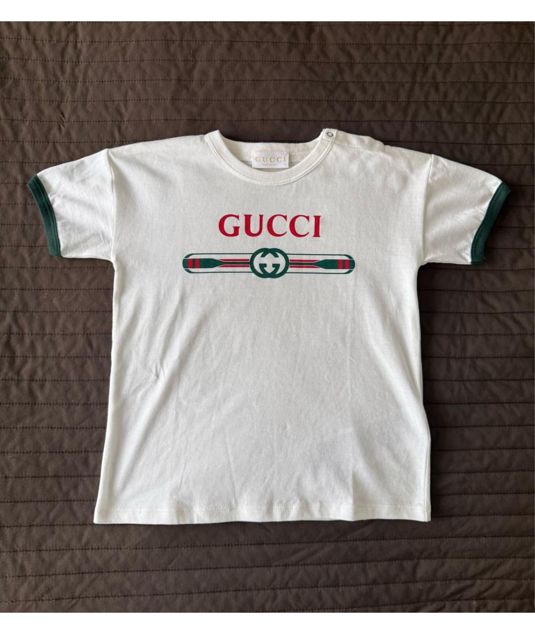 GUCCI KIDS Белая хлопковая детская футболка, фото 5