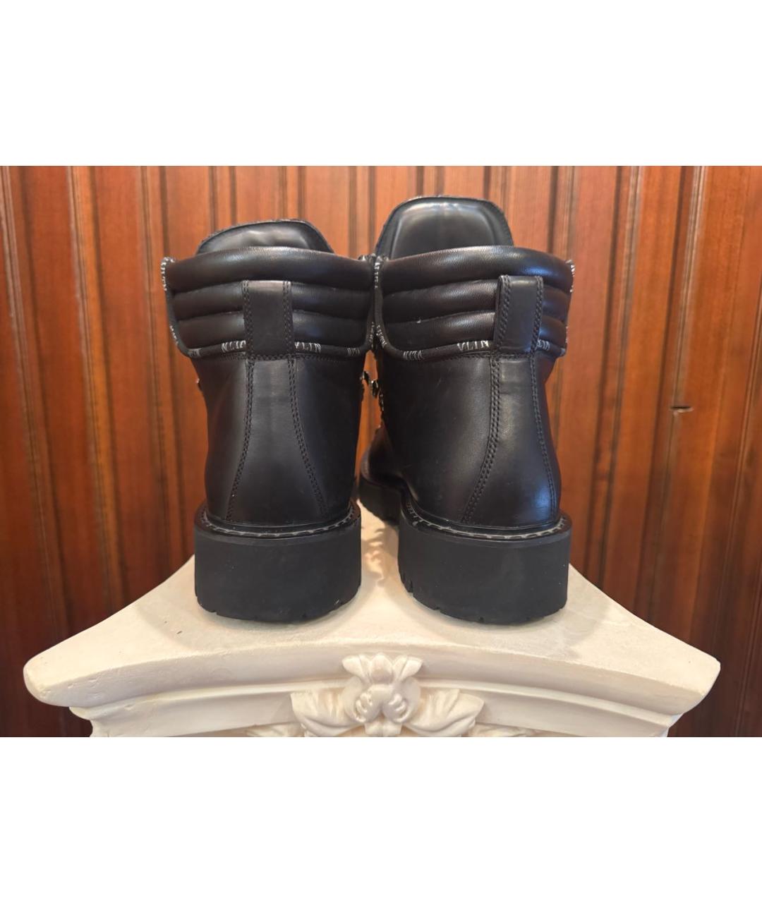 VALENTINO Черные кожаные высокие ботинки, фото 4