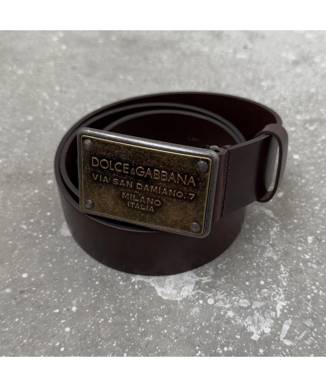 DOLCE&GABBANA Коричневый кожаный ремень, фото 8