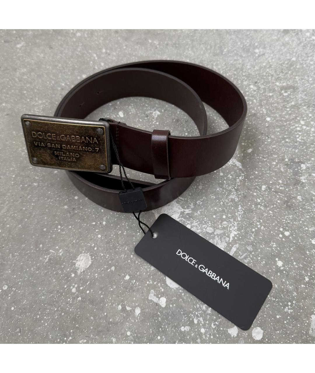 DOLCE&GABBANA Коричневый кожаный ремень, фото 2