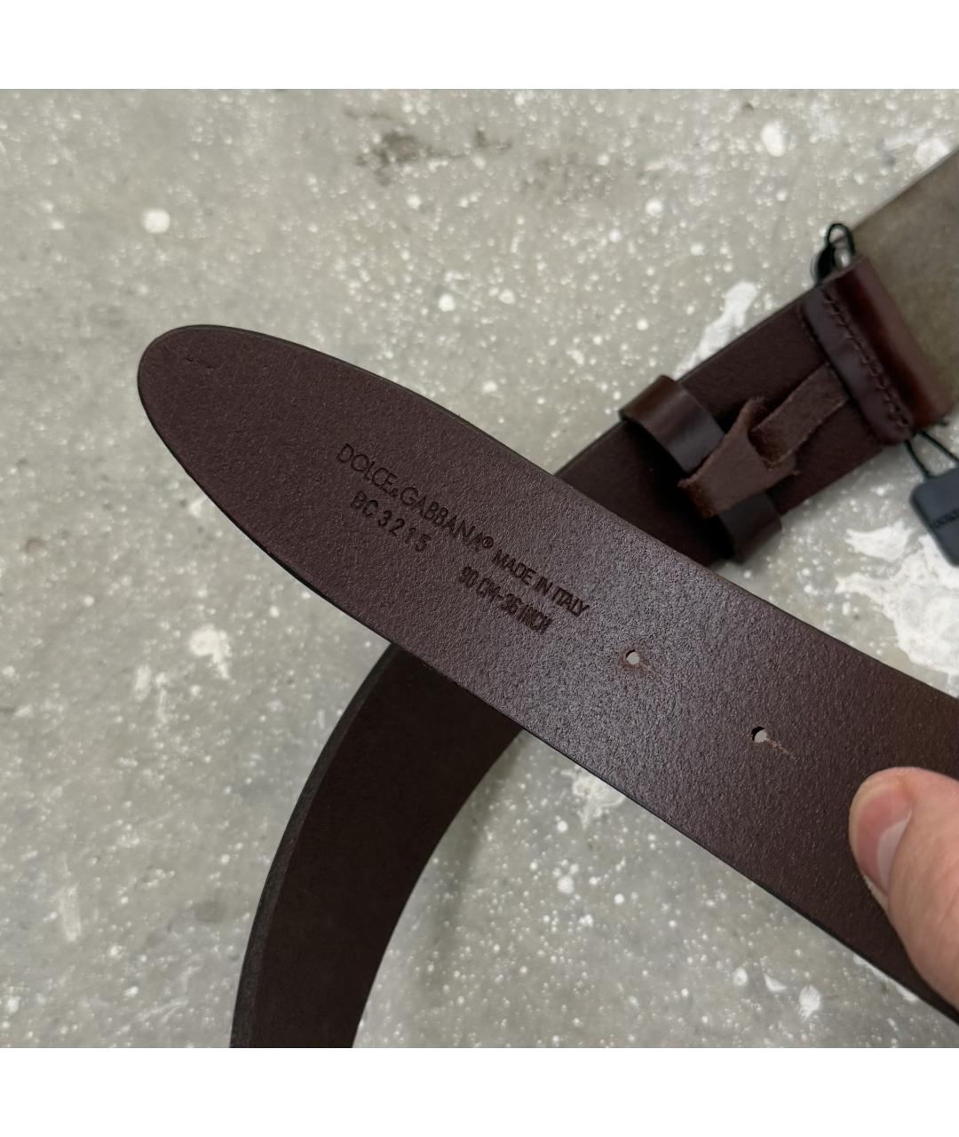 DOLCE&GABBANA Коричневый кожаный ремень, фото 3