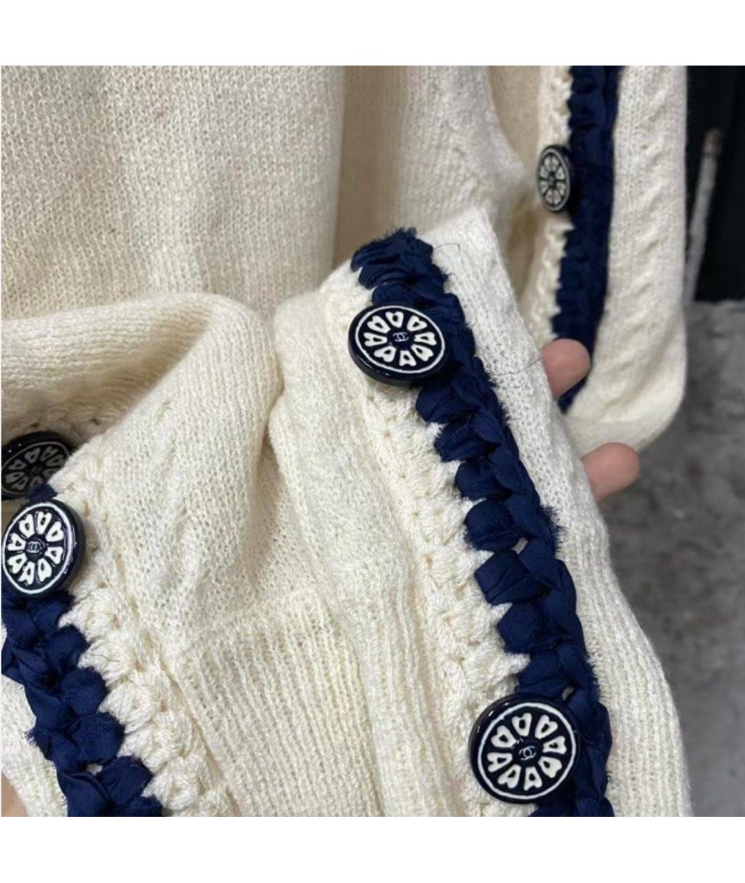 CHANEL Бежевый шерстяной джемпер / свитер, фото 3