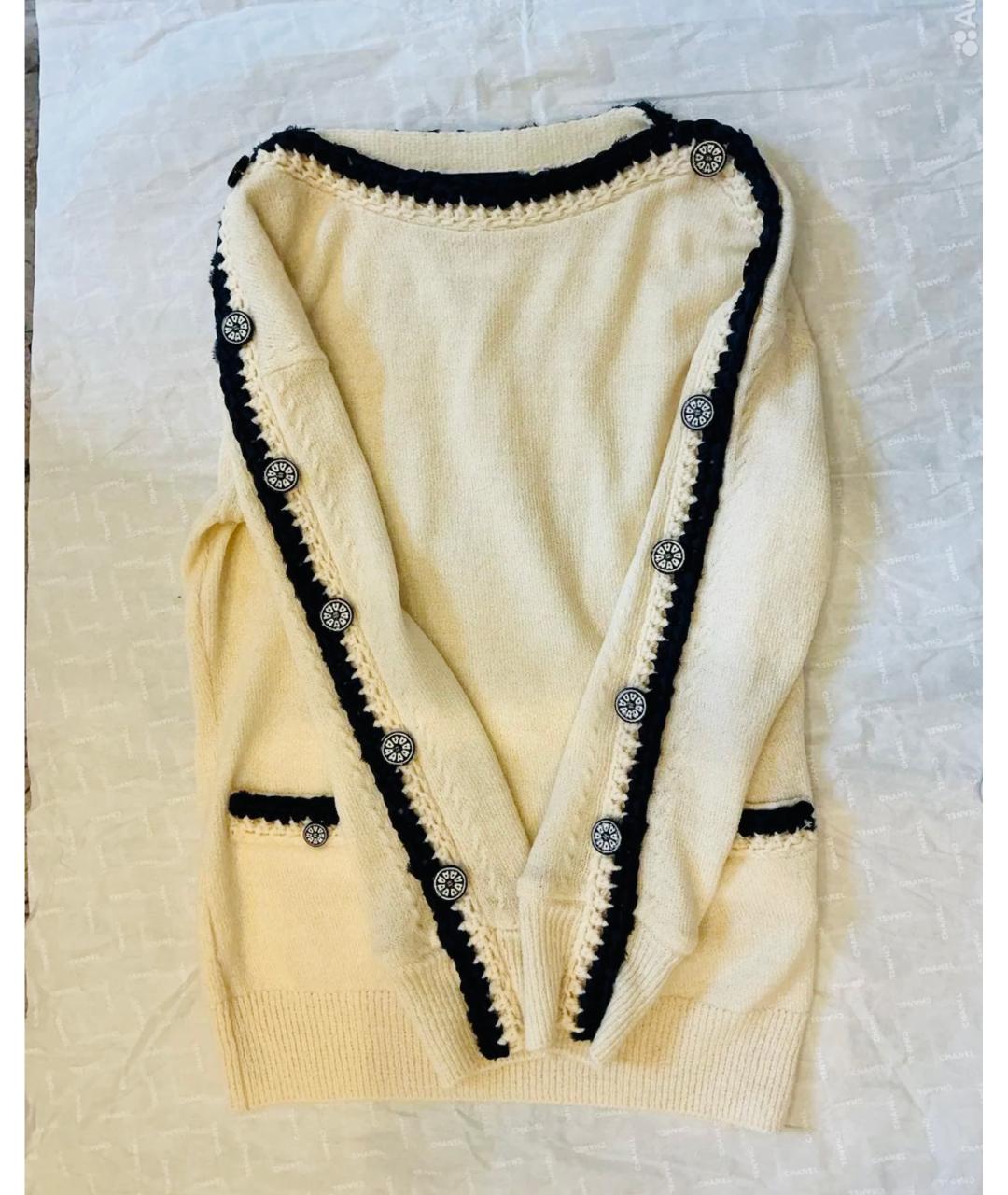 CHANEL Бежевый шерстяной джемпер / свитер, фото 2