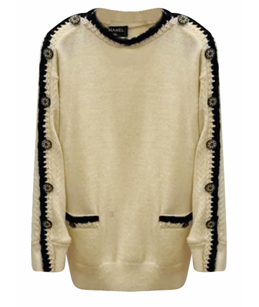 CHANEL Бежевый шерстяной джемпер / свитер, фото 1