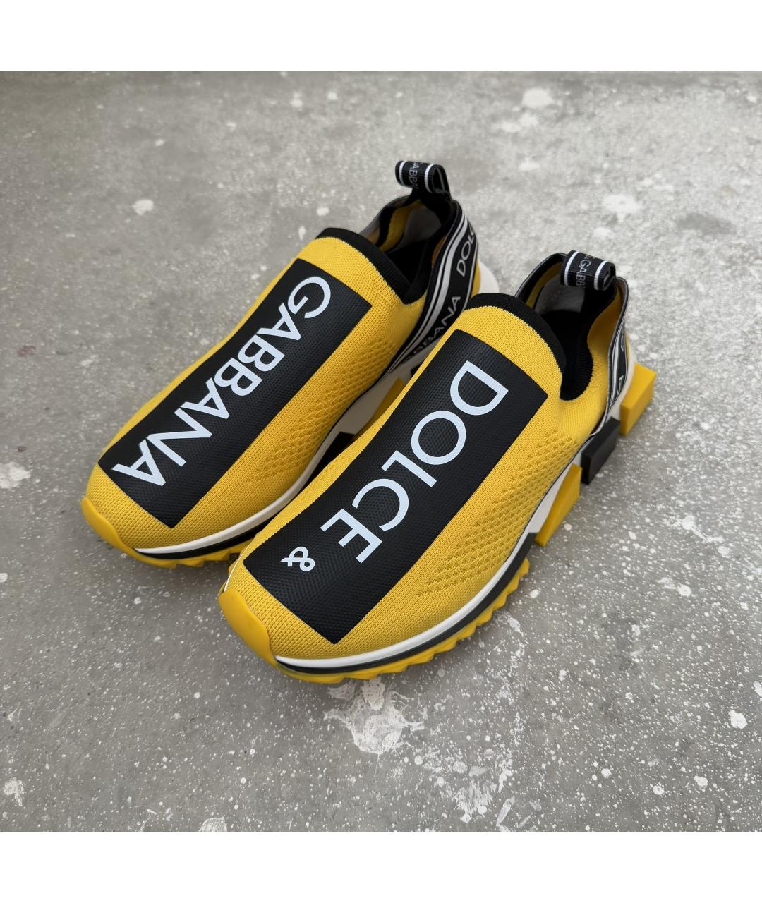 DOLCE&GABBANA Желтые низкие кроссовки / кеды, фото 2