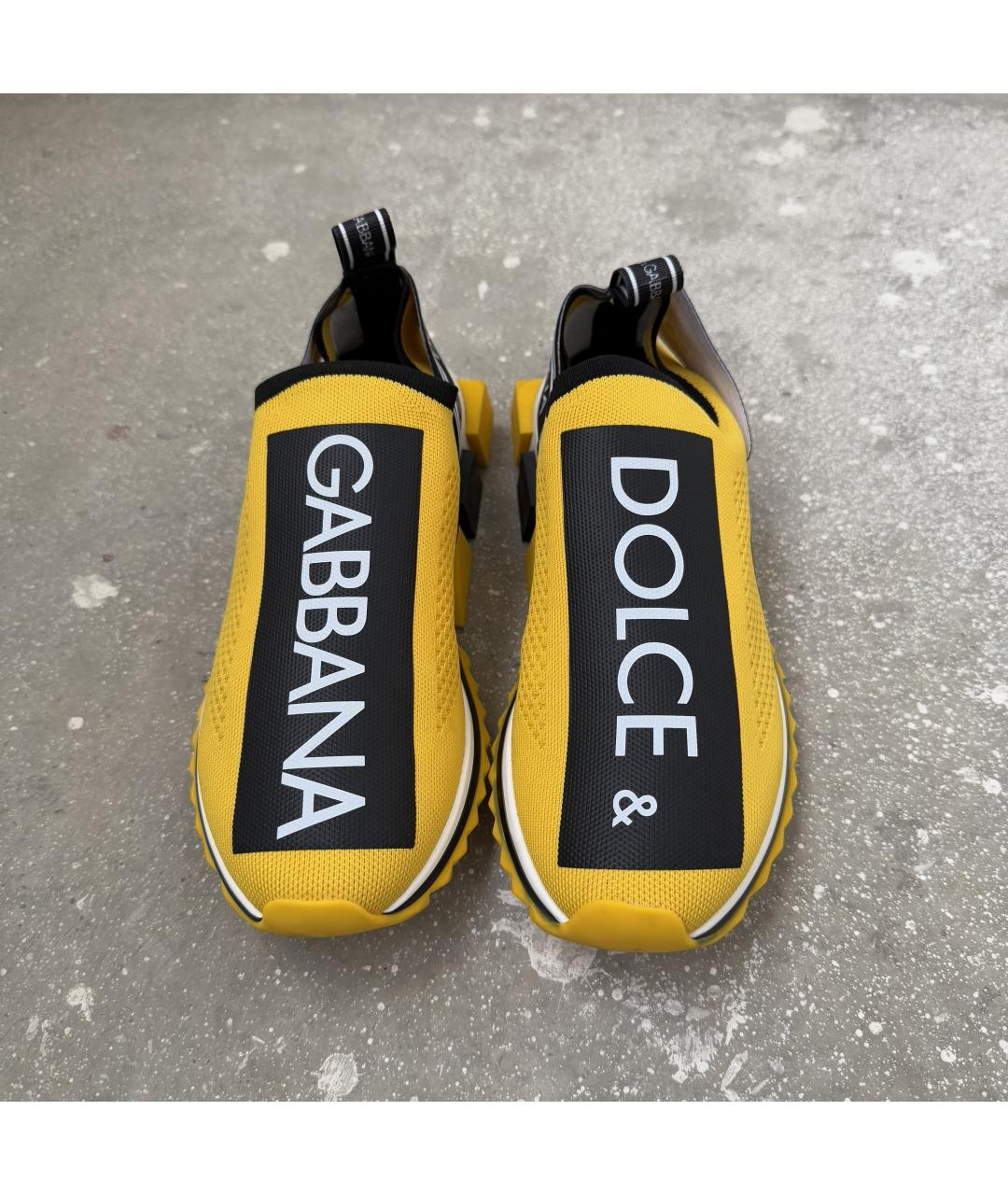 DOLCE&GABBANA Желтые низкие кроссовки / кеды, фото 6