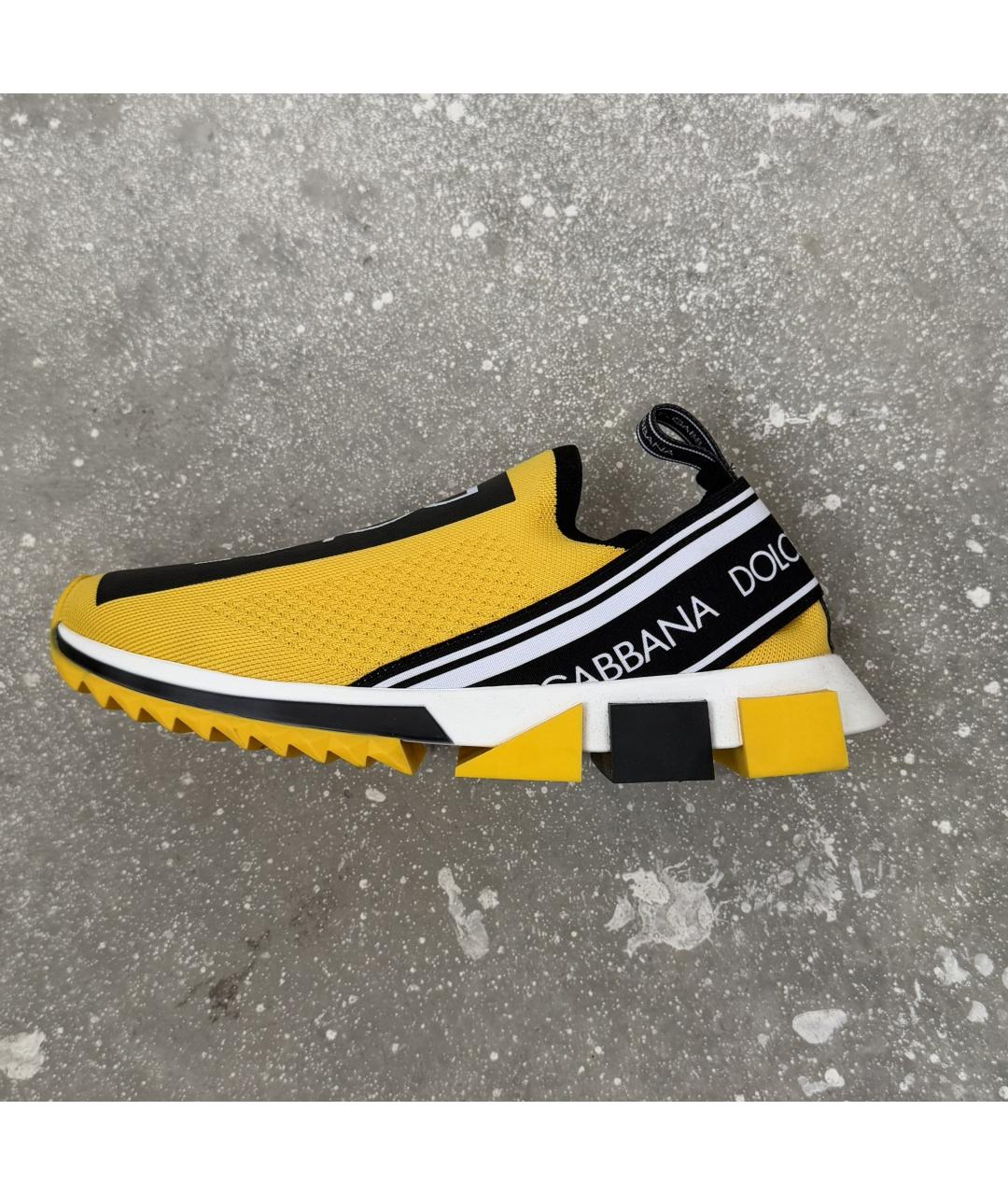 DOLCE&GABBANA Желтые низкие кроссовки / кеды, фото 10