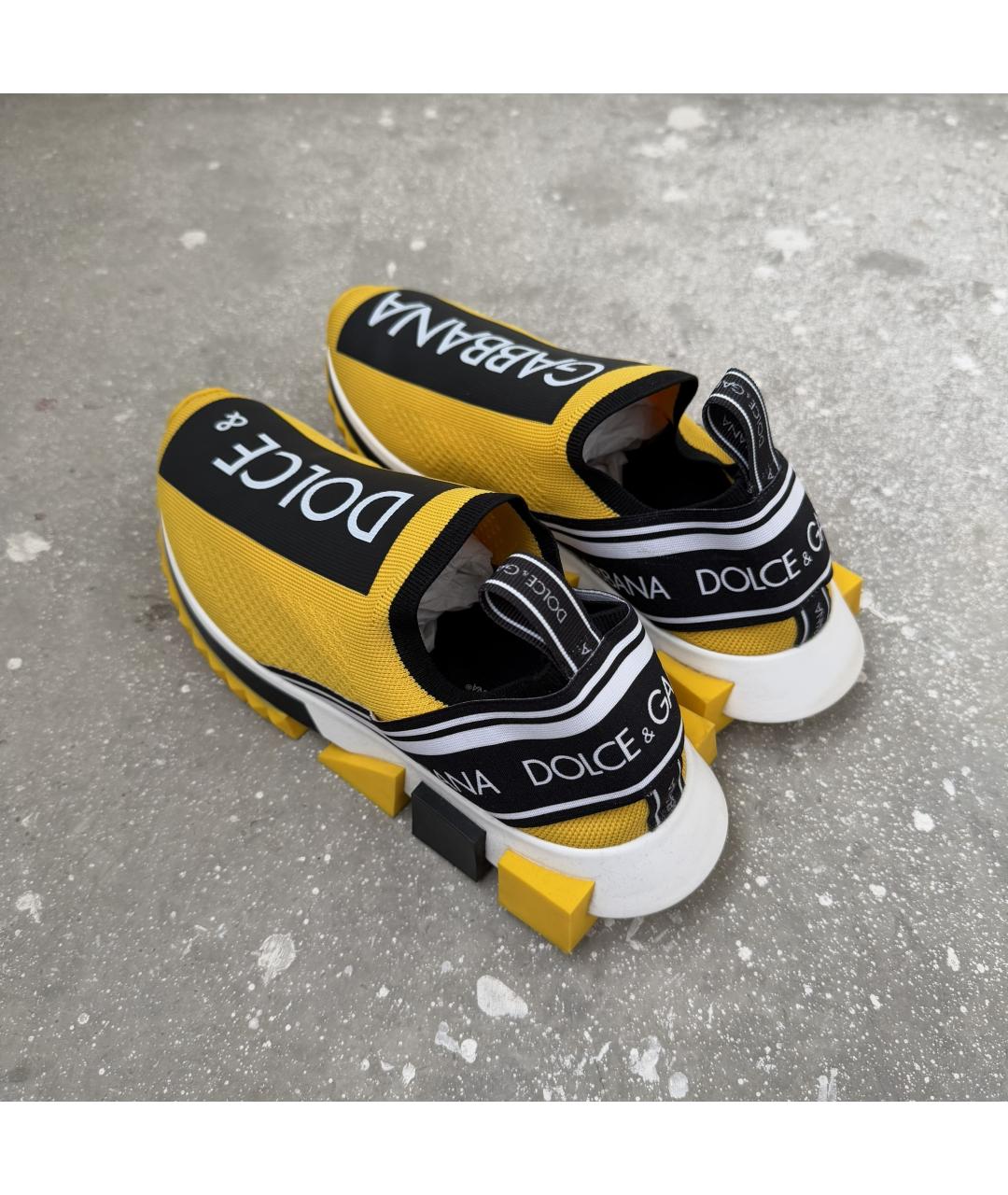 DOLCE&GABBANA Желтые низкие кроссовки / кеды, фото 3