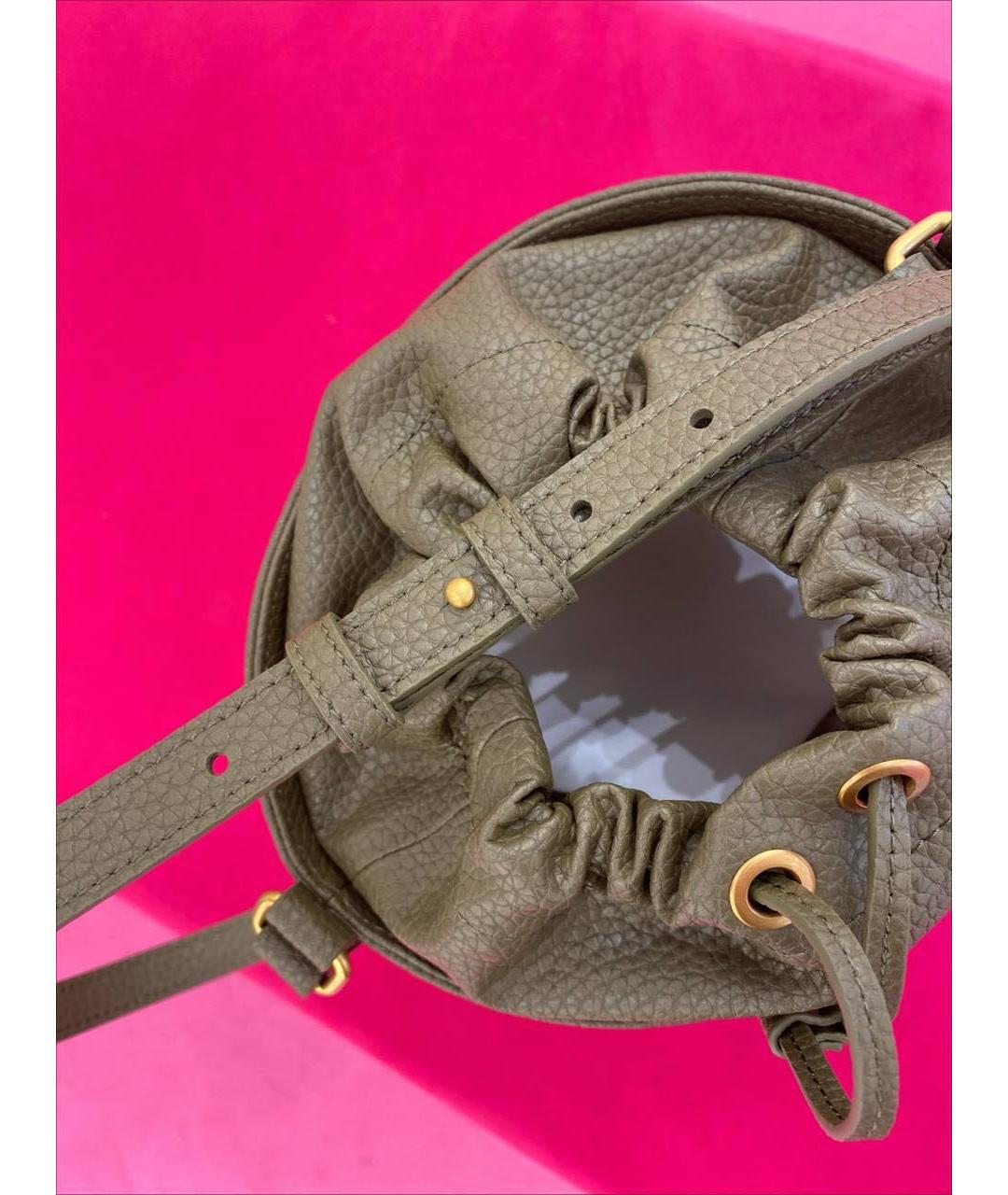 PINKO Хаки кожаная сумка через плечо, фото 4