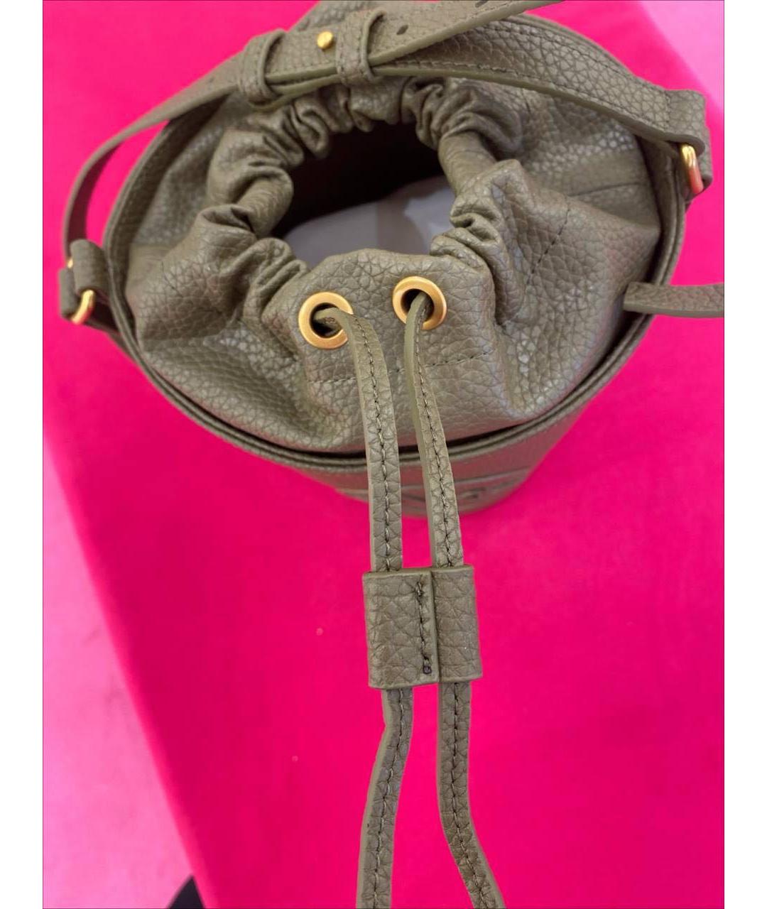 PINKO Хаки кожаная сумка через плечо, фото 2