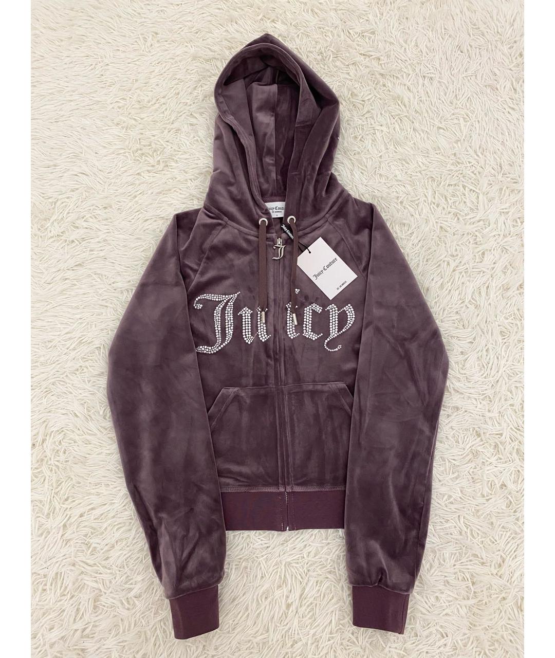 JUICY COUTURE Фиолетовый велюровый спортивные костюмы, фото 3