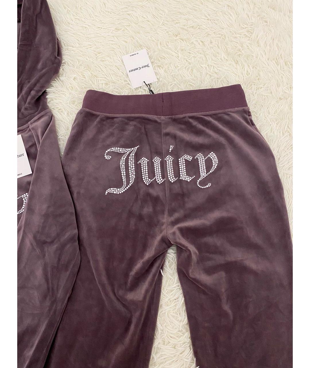 JUICY COUTURE Фиолетовый велюровый спортивные костюмы, фото 5