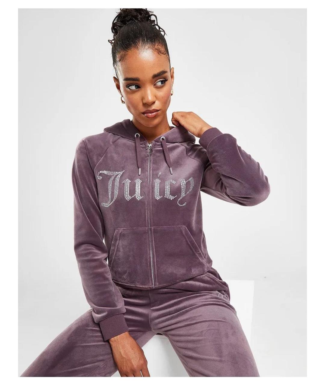 JUICY COUTURE Фиолетовый велюровый спортивные костюмы, фото 6