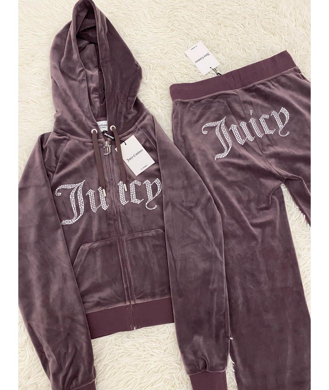 JUICY COUTURE Фиолетовый велюровый спортивные костюмы, фото 4