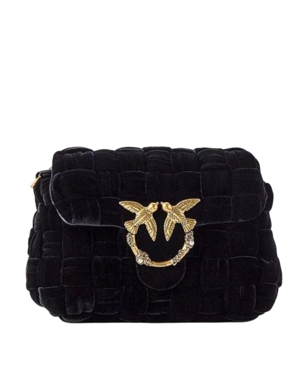 PINKO Черная бархатная сумка через плечо, фото 1