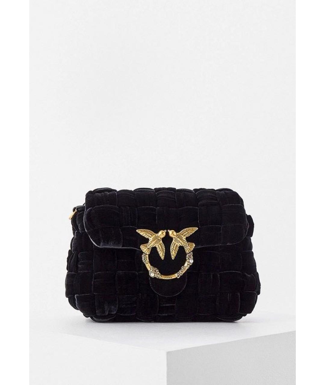PINKO Черная бархатная сумка через плечо, фото 7