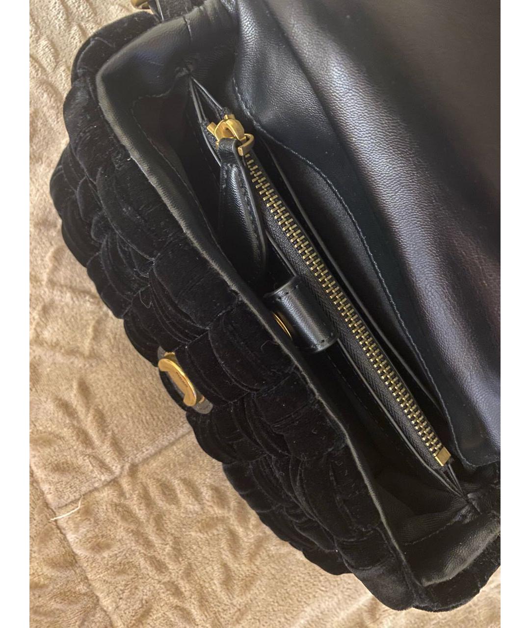 PINKO Черная бархатная сумка через плечо, фото 4