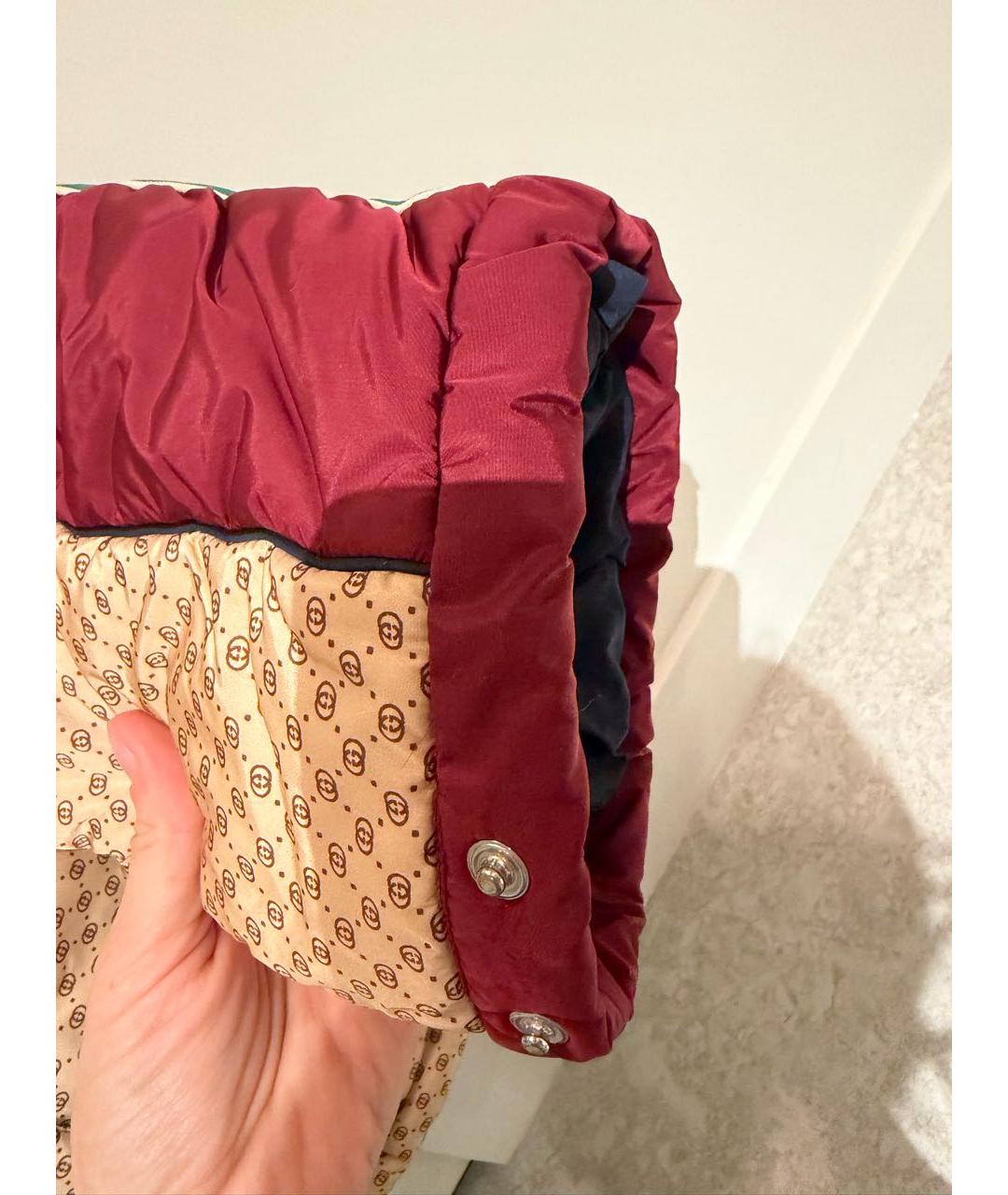 GUCCI Бордовый полиамидовый пуховик, фото 5