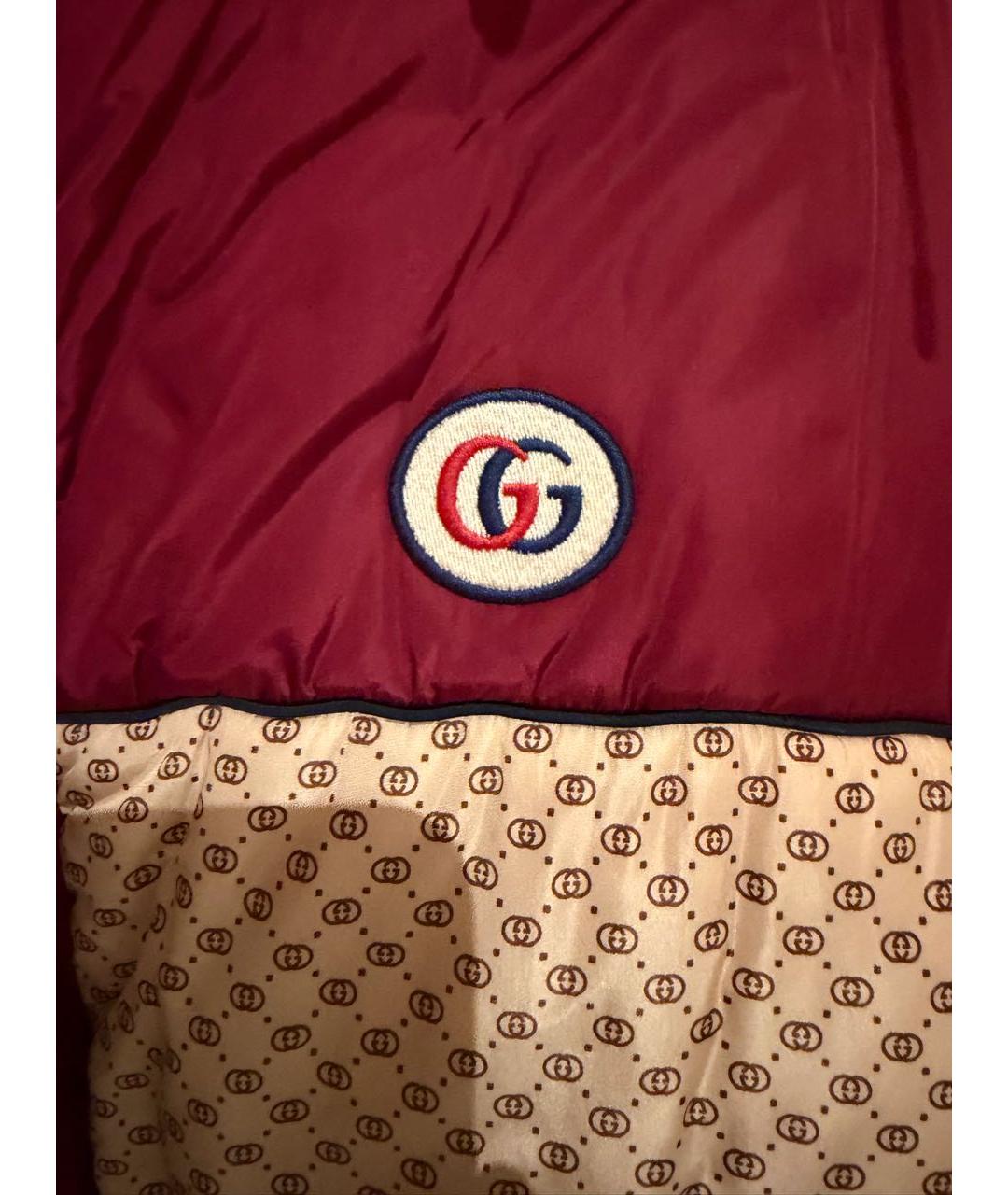 GUCCI Бордовый полиамидовый пуховик, фото 4
