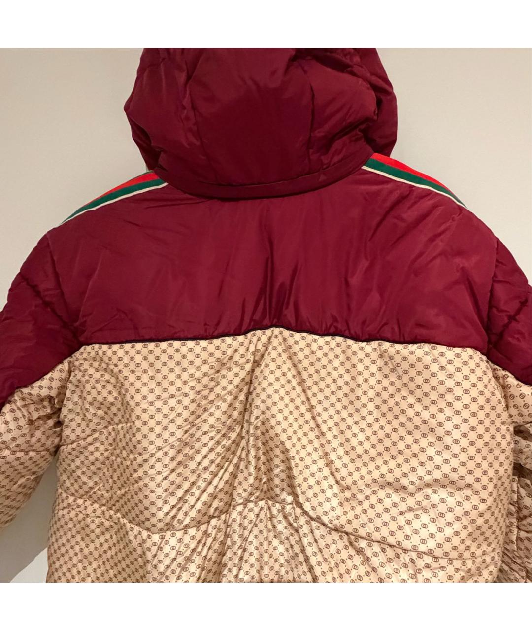 GUCCI Бордовый полиамидовый пуховик, фото 2