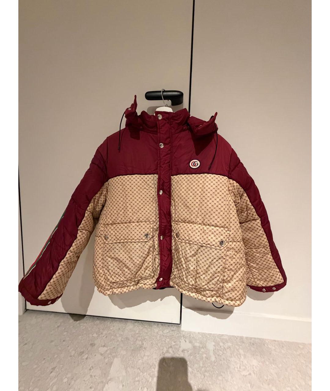 GUCCI Бордовый полиамидовый пуховик, фото 7