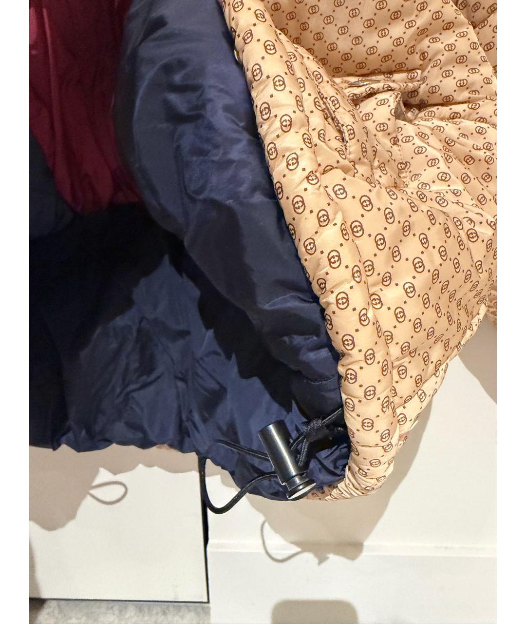 GUCCI Бордовый полиамидовый пуховик, фото 6