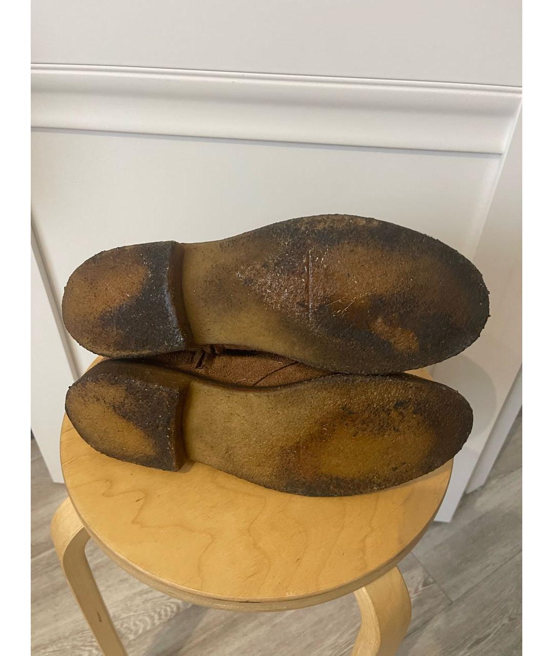 BOTTEGA VENETA Коричневые замшевые высокие ботинки, фото 7